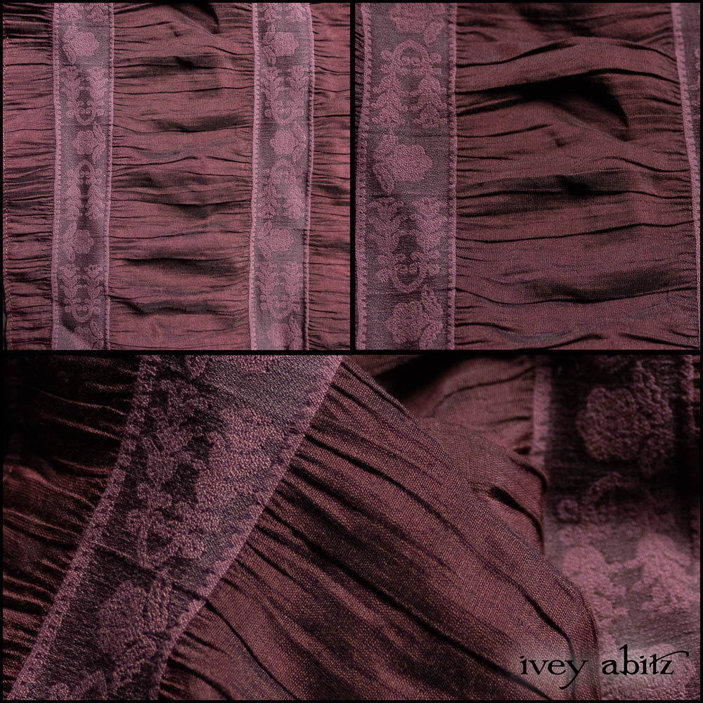 Amethyst Embroidered Puckered Organza - for sashes