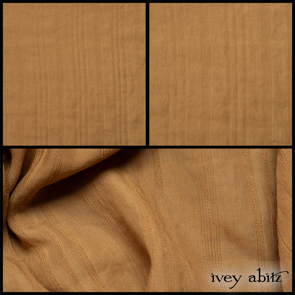 Autumn Leaf Embroidered Stripe Voile