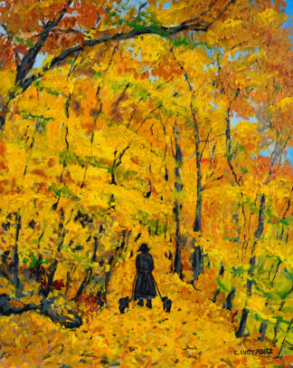 Title: Autumn Walk. Hudson Highlands, New York. Artist: Cynthia Ivey Abitz Date: 2023 Culture: American Medium: Acrylic on canvas Dimensions: 30 x 24 inches