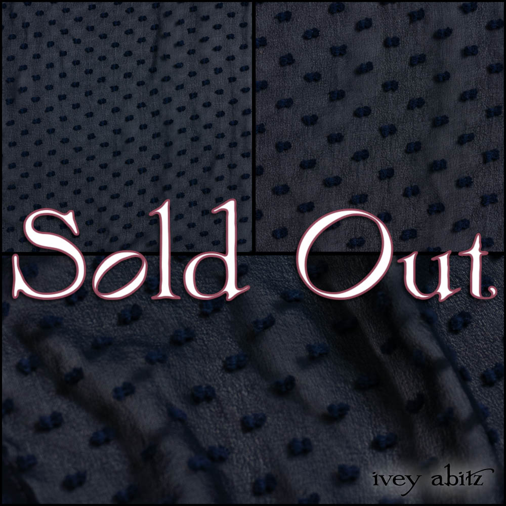 Bastille Blue Tufted Dot Silk Chiffon