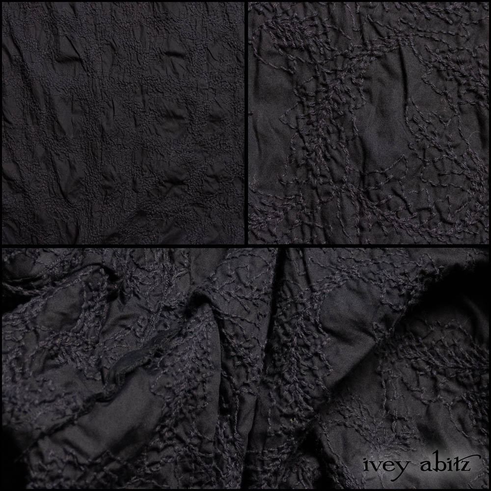 Black Diamond Embroidered Leaf Weave