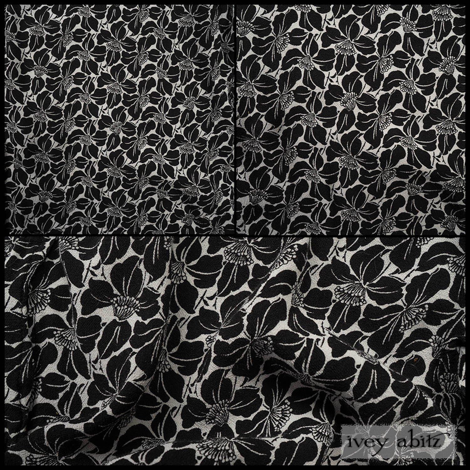 Black Floral Soft Crepe