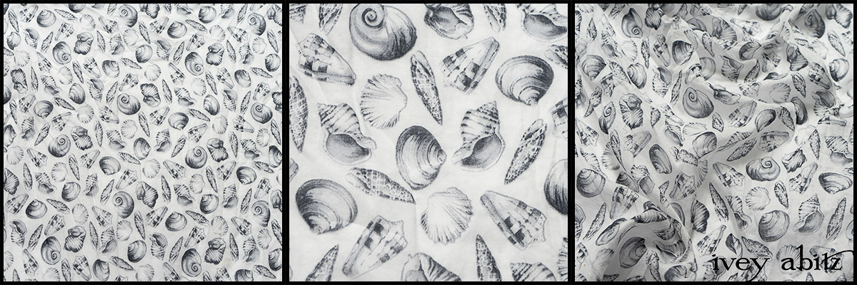Black and White Seashell Voile - Collection 63 - 2020