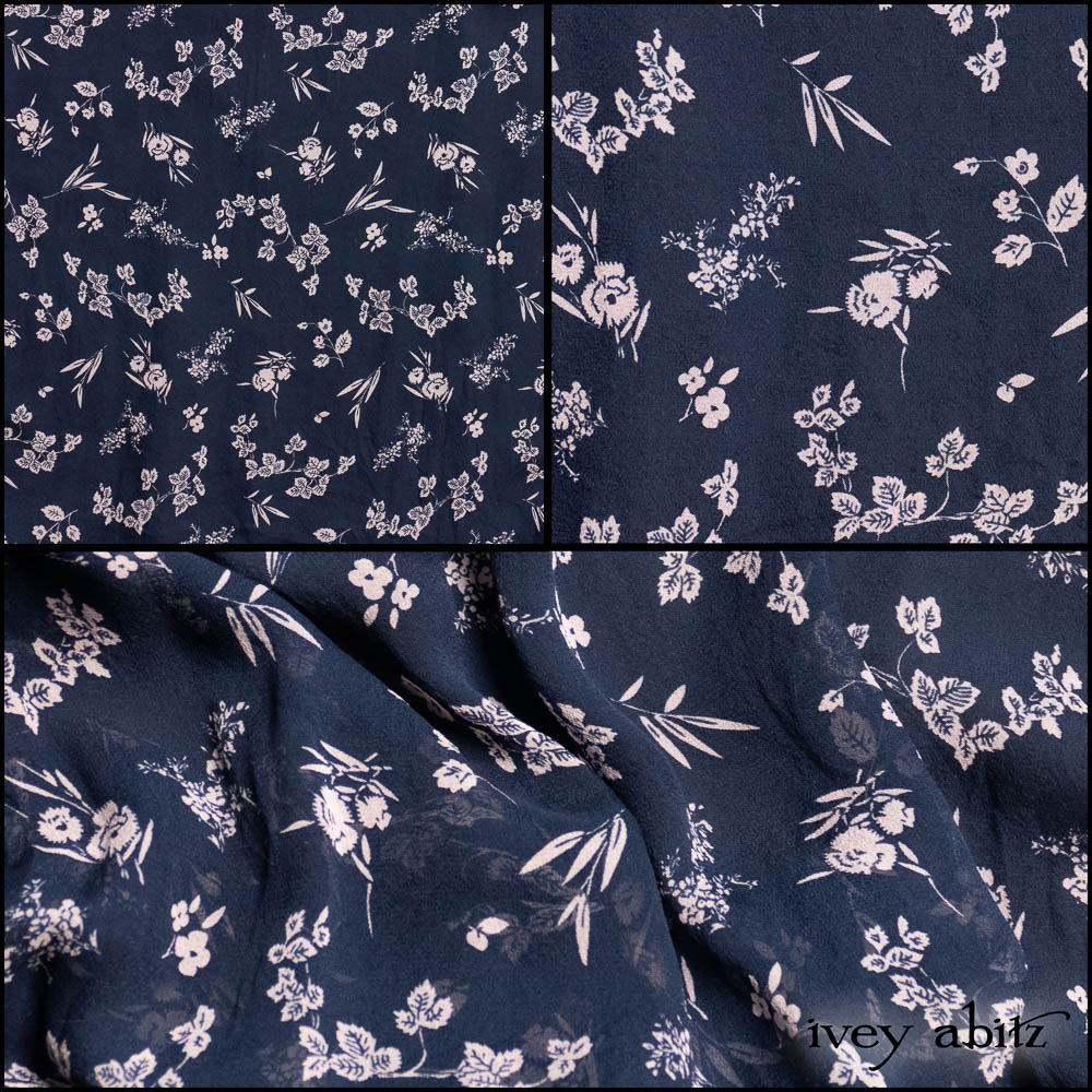 Blue Kyanite Petite Floral Silk Chiffon