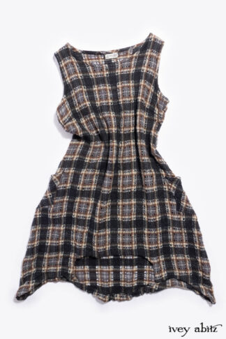 Featured Chittister Frock in Slate and Brownstone Plaid Wool - Nearly Sold Out