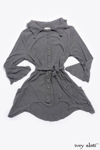 Featured Chittister Shirt Jacket in Slate Ribbed Knit