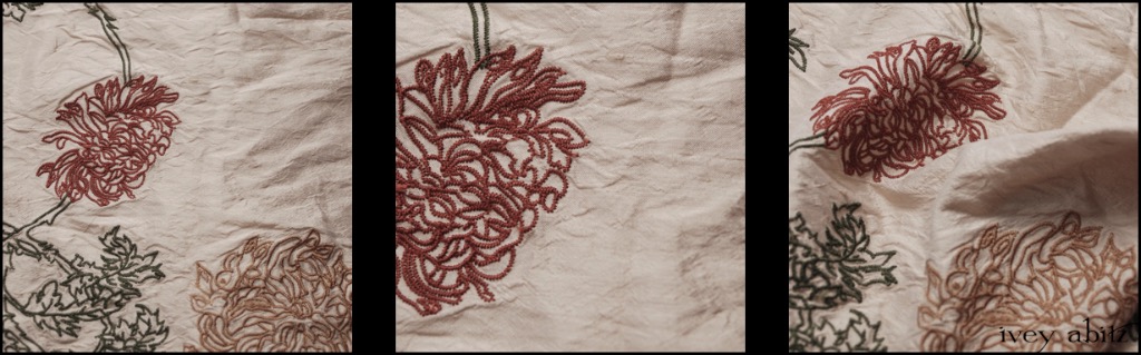 Chrysanthemum Embroidered Silk Taffeta