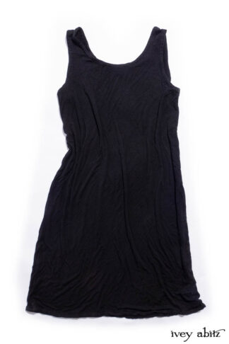Featured Cilla Slip Frock in Signature Black Ribbed Knit