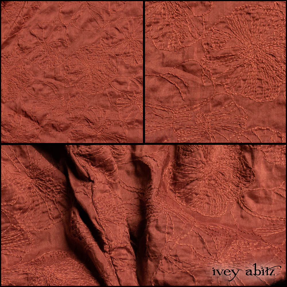 Copper Embroidered Voile