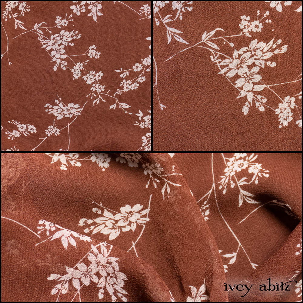 Copper Petite Floral Silk Chiffon