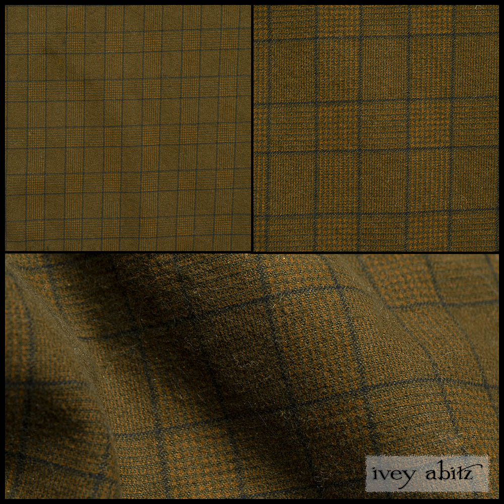 Copper Washed Plaid Twill - Reversible to Joyful Green Washed Twill