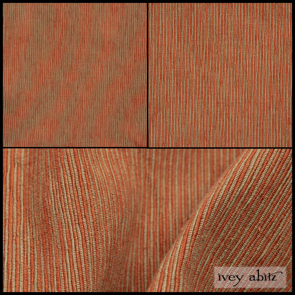 Copper and Stone Embroidered Stripe Weave