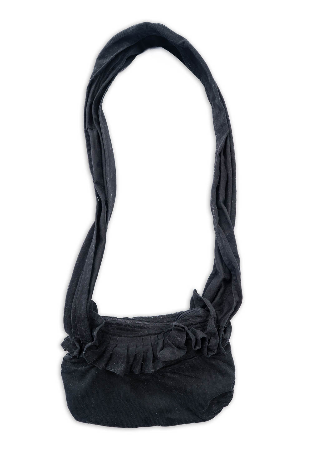 Cozette Bag in Black Ribbed Washed Twill by Ivey Abitz