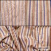 Description: Stripes are smart in a garment, visually speaking. This particular stripe is playful and very versatile. It is a bouquet of colour, from earthy to a hint of sunrise with a focus on blues. The stripes in this weave are also symbolic. We consider this a microscopic view of the grooves in a record, giving a nod to the theme of the More Collection. We love featuring such a stripe in a design that has a collar, pockets (though all of our designs have them!) with especially unusual detail in the design. We can feature certain details with bias cut and horizontal stripes, as shown in the Camborne Dress in the Look Book. It is also a good choice for shirts, skirts, and lightweight trousers. Content: Sturdy and sustainable cotton weave. Care: Simply hand wash or put through machine delicate cycle in cold water with a plant based detergent. We suggest using a natural fabric softener to maintain the softness we have washed into it. Tumble dry on extra-low heat with our artisan wool dryer balls to keep the relaxed effect that is featured in the Look Book.