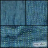 Description: This is the most ambiguous and unusual weave in the collection! Its uniqueness is in the weave and clever choice of thread combination. It is a lightweight double layer, featuring a stunning blue on the face side with a punch of a green hue on the backside. The green hue peeks through, just a bit, on the face. We have put it through special washings to bring out the texture and softness. Its weight is fantastic for a lightweight jacket or duster. It is also more than worthy of being featured in a stand-alone frock. How are you dreaming for your bespoke? Tell us, and we will create it! Content: Double weave of linen with a hint of bamboo. Woven in Europe. Care: Simply hand wash or put through machine delicate cycle in cold water with a plant based detergent. We suggest using a natural fabric softener to maintain the softness we have washed into it. Tumble dry on extra-low heat with our artisan wool dryer balls to keep the relaxed effect that is featured in the Look Book.