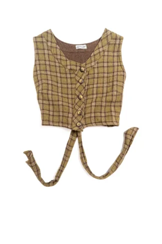 Highlands Vest in Major Chord Washed Plaid Gauze