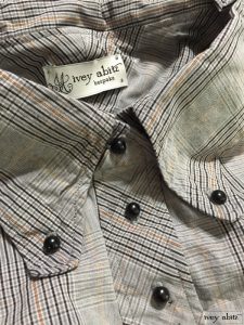 Highlands shirt in sparrow grey plaid poplin by Ivey Abitz