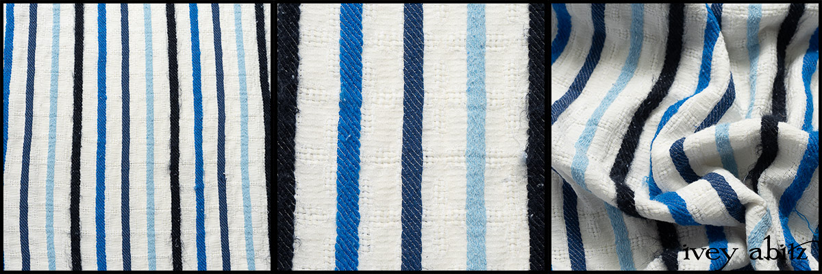 Hudson Blue Embroidered Stripe Voile - Collection 63 - 2020