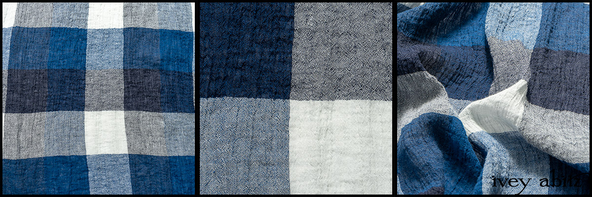 Hudson Blue Plaid Crinkled Linen - Collection 63 - 2020