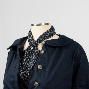 Arthur Hill Jacket in Lakeland Herringbone; Limited Edition Arthur Hill Frock in Royal Pinstripe Twill; Blanchefleur Sash in Lakeland Flutter Weave; Fennefleur Frock in Lakeland Flutter Weave. By Ivey Abitz