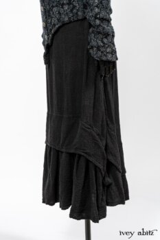 Limited Edition Elliot Jacket in Lakeland Floral Lace Knit; Blanchefleur Frock in Black Puckered Check Weave. By Ivey Abitz
