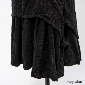 Limited Edition Elliot Jacket in Lakeland Floral Lace Knit; Blanchefleur Frock in Black Puckered Check Weave. By Ivey Abitz