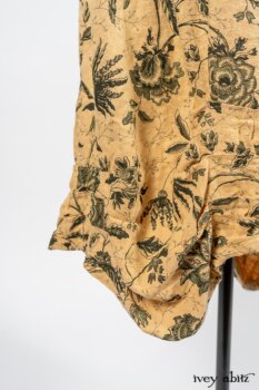 Limited Edition Arthur Hill Shirt in Arthurian Green Cotton Voile; Scattergood Frock in Arthurian Green Floral Washed Linen. By Ivey Abitz