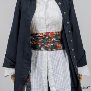 Highlands Shirt in White Wainscot Weave; Limited Edition Porte Cochere Sash in Cottage Garden Weave; Arthur Hill Jacket in Lakeland Washed Herringbone; Montague Trousers in Lakeland Woven Stripe. By Ivey Abitz