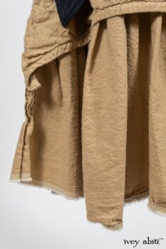 Cavendish Cardigan in Fresh Water Melange Knit; Limited Edition Porte Cochere Sash in Cottage Garden Weave; Blanchefleur Frock in Sun and Sand Washed Stripe. By Ivey Abitz