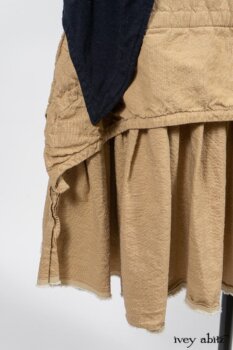 Cavendish Cardigan in Fresh Water Melange Knit; Limited Edition Porte Cochere Sash in Cottage Garden Weave; Blanchefleur Frock in Sun and Sand Washed Stripe. By Ivey Abitz