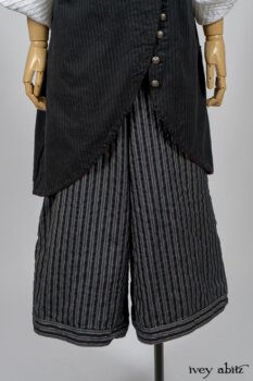 Highlands Shirt in White Wainscot Weave; Fairholme Necktie in Red Door Washed Cotton; Limited Edition Arthur Hill Frock in Royal Pinstripe Twill; Montague Trousers in Lakeland Woven Stripe. By Ivey Abitz
