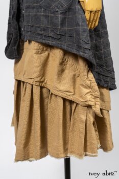 Limited Edition Amorette Shirt Jacket in Lakeland Glen Plaid Weave; Blanchefleur Frock in Sun and Sand Washed Stripe. By Ivey Abitz