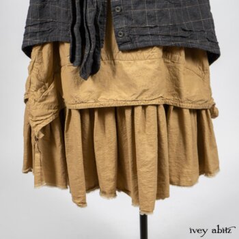 Limited Edition Amorette Shirt Jacket in Lakeland Glen Plaid Weave; Blanchefleur Frock in Sun and Sand Washed Stripe. By Ivey Abitz