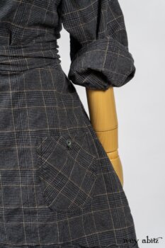 Limited Edition Amorette Shirt Jacket in Lakeland Glen Plaid Weave; Blanchefleur Frock in Sun and Sand Washed Stripe. By Ivey Abitz