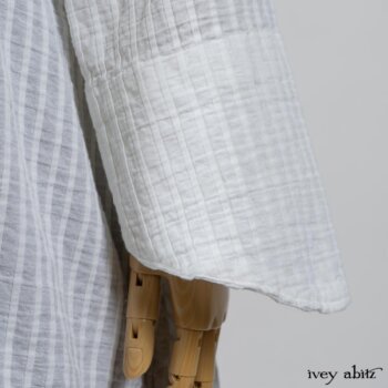Highlands Shirt in White Clapboard Weave; Fairholme Necktie in Red Door Washed Cotton; Montague Trousers in Lakeland Woven Stripe. By Ivey Abitz