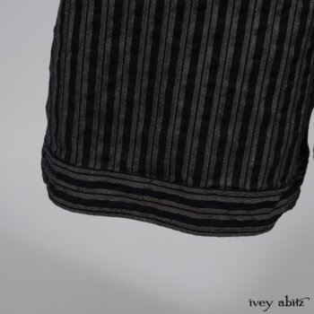 Highlands Shirt in White Clapboard Weave; Fairholme Necktie in Red Door Washed Cotton; Montague Trousers in Lakeland Woven Stripe. By Ivey Abitz