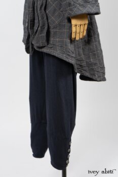 Limited Edition Amorette Shirt Jacket in Lakeland Glen Plaid Weave; Pierrepont Leggings Breeches in Fresh Water Melange Knit. By Ivey Abitz