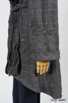 Limited Edition Amorette Shirt Jacket in Lakeland Glen Plaid Weave; Pierrepont Leggings Breeches in Fresh Water Melange Knit. By Ivey Abitz