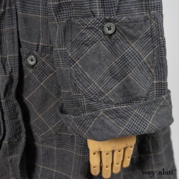Limited Edition Amorette Shirt Jacket in Lakeland Glen Plaid Weave; Pierrepont Leggings Breeches in Fresh Water Melange Knit. By Ivey Abitz