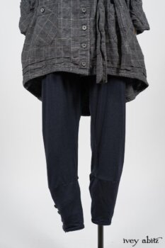 Limited Edition Amorette Shirt Jacket in Lakeland Glen Plaid Weave; Pierrepont Leggings Breeches in Fresh Water Melange Knit. By Ivey Abitz