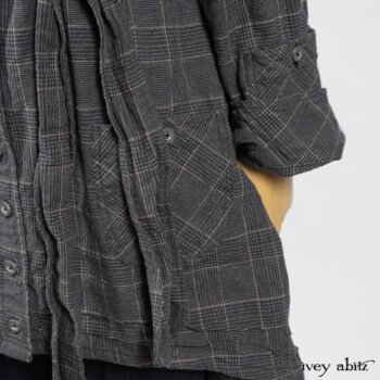 Limited Edition Amorette Shirt Jacket in Lakeland Glen Plaid Weave; Pierrepont Leggings Breeches in Fresh Water Melange Knit. By Ivey Abitz