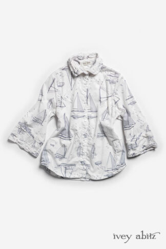 Tollie Shirt in National Seashore Sail Cotton Size S, M