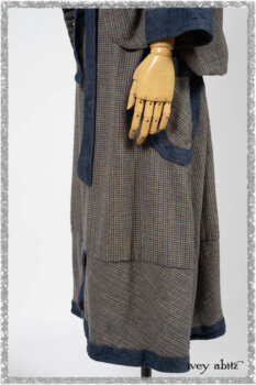 Sennen Jacket in Estuary Petite Check with Estuary Wondrous Washed Linen details; Sennen Frock in Estuary Petite Weave with Estuary Wondrous Washed Linen details. Ivey Abitz bespoke clothing.