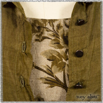 Canterbury Duster Coat in Woodlawn Cotton Silk Voile; Canterbury Duster Coat in Woodlawn Floral Washed Linen. Ivey Abitz bespoke clothing.
