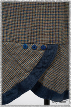 Sennen Frock in Estuary Petite Check with Estuary Wondrous Washed Linen details. Ivey Abitz bespoke clothing.