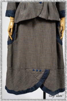 Sennen Jacket in Estuary Petite Check with Estuary Wondrous Washed Linen details; Sennen Frock in Estuary Petite Check with Estuary Wondrous Washed Linen details. Ivey Abitz bespoke clothing.