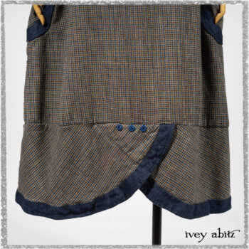 Sennen Jacket in Estuary Petite Check with Estuary Wondrous Washed Linen details; Sennen Frock in Estuary Petite Check with Estuary Wondrous Washed Linen details. Ivey Abitz bespoke clothing.