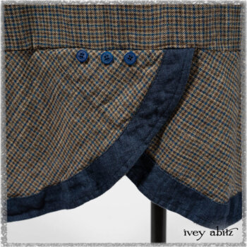 Sennen Jacket in Estuary Petite Check with Estuary Wondrous Washed Linen details; Sennen Frock in Estuary Petite Check with Estuary Wondrous Washed Linen details. Ivey Abitz bespoke clothing.