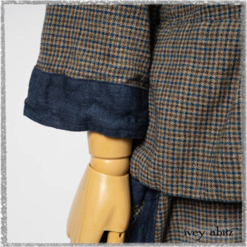 Sennen Jacket in Estuary Petite Check with Estuary Wondrous Washed Linen details; Sennen Frock in Estuary Petite Check with Estuary Wondrous Washed Linen details. Ivey Abitz bespoke clothing.