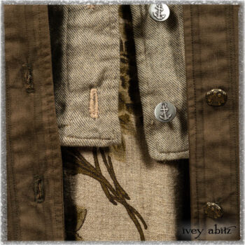 Mathilda Coat Dress in Woodlawn Variegated Stripe Weave; Mathilda Shirt in Woodlawn Washed Twill; Canterbury Frock in Woodlawn Floral Washed Linen. Ivey Abitz bespoke clothing.